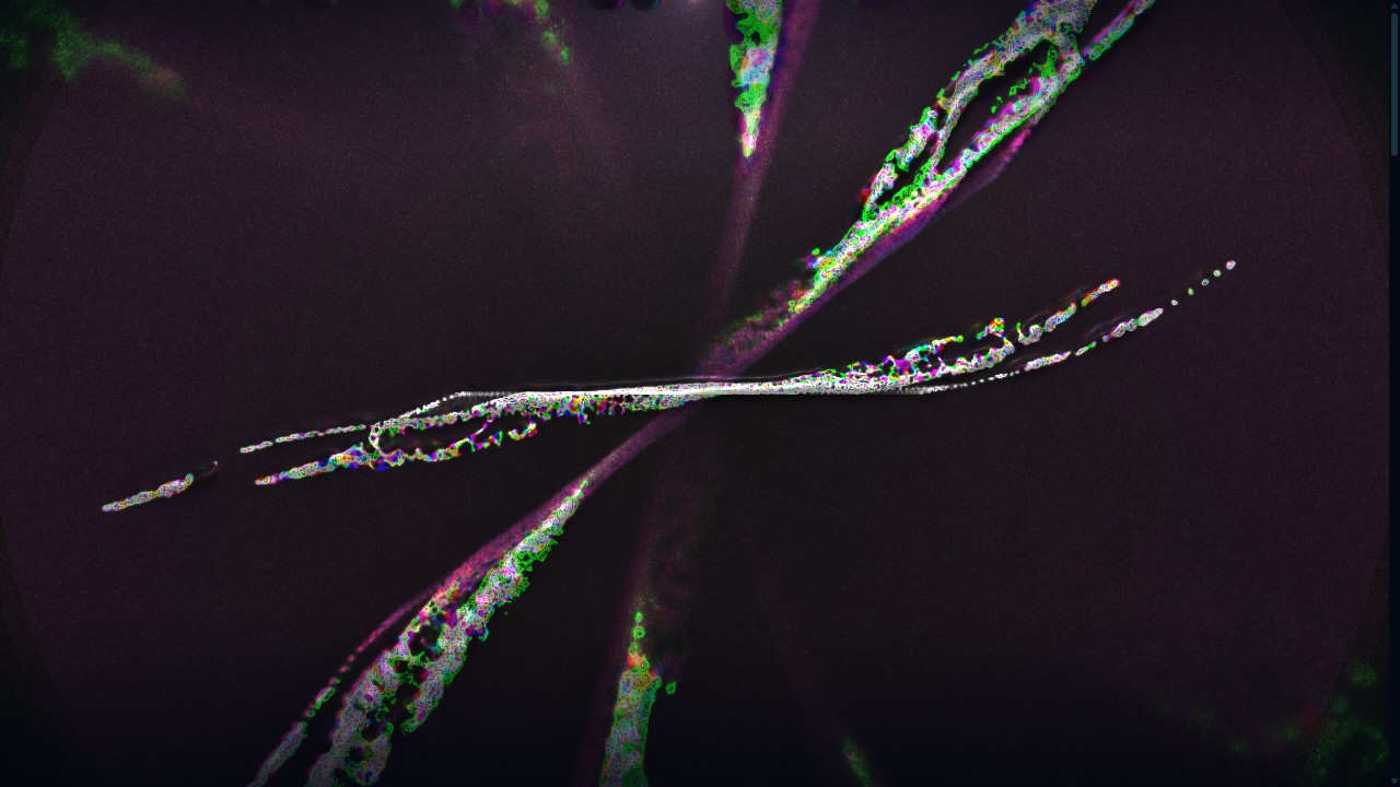 A shimmering ocean of pixels that swells with every bar.