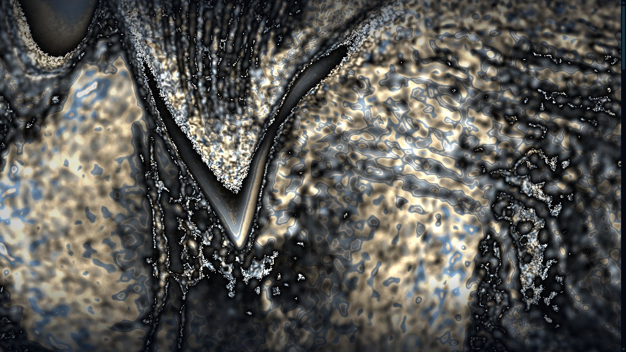 A flight through the fractal geography of a synthetic mind.